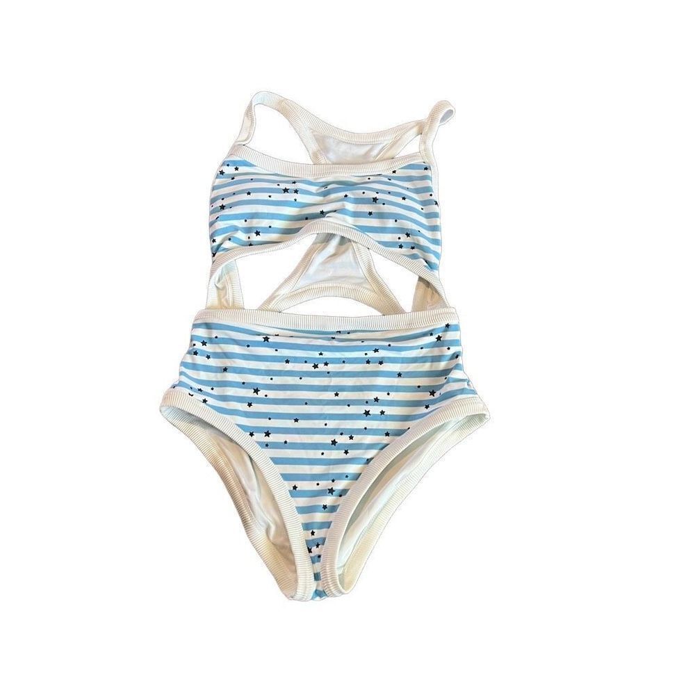 Aerie One piece Bathing Suit. Medium. Looks like a 2 pc. Blue&white, lined